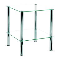 Side table Jaylen I., 47 cm, clear / chrome - Side Table
