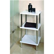 Shelf Finley I., 77cm, White/Chrome - Shelving Unit