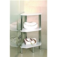 Shelf Finley II., 77cm, White/Chrome - Shelving Unit