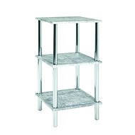 Brant I. Shelf, 77cm, Concrete/Chrome - Shelving Unit