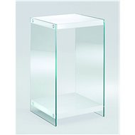 Bedside Table Gero, 74cm, White / Clear - Night Stand
