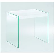 Gero Side Table, 43cm, White/Clear - Side Table