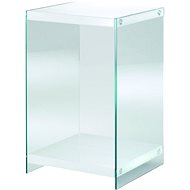 Bedside Table Gero, 55cm, White/Clear - Night Stand