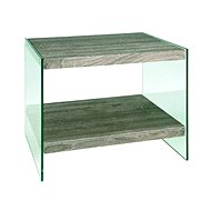 Heron Side Table, 45cm, Clear/Oak - Side Table