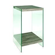 Bedside Table Heron, 74cm, Clear/Oak - Night Stand