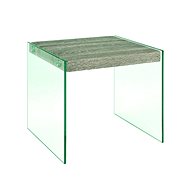 Side table Heron, 35 cm, clear / oak - Side Table