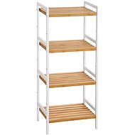 Kitten shelf, 110 cm, white / bamboo - Shelving Unit