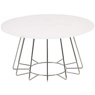 Goldy Coffee Table, 80cm, Chrome/White - Coffee Table