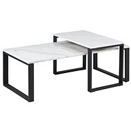 Tracy Set, 2 pcs, Marble/Black - Coffee Table