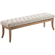 Farao Bench with Wooden Base, 150cm, Light Cream Base - Bench