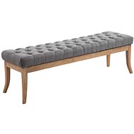 Pharaoh Bench with Wooden Base, 150cm, Light Grey Base - Bench