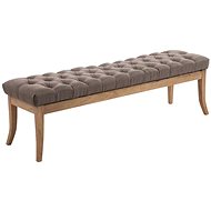 Pharaoh Bench with Wooden Base, 150cm, Light Base Taupe - Bench
