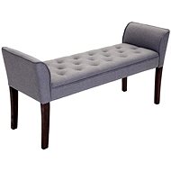 Bench/Chaise Longue Nefertiti, 133cm, Dark Base, Light Grey - Lounge