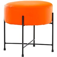 Stool/Footstool France Leather Orange - Stool