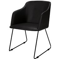 Chair with armrests Blanka (SET 2 pcs), black leather - Conference Armchair
