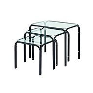 Side table Elin, set of 3 pieces, black / clear - Side Table