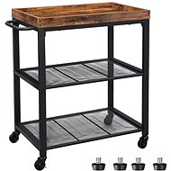 Mobile shelf Stella, 75 cm, brown / black - Shelving Unit