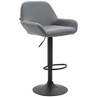 Praga Bar Stool, Leather, Grey - Bar Stool