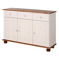 Danish Style Chest of Drawers Mett, 118cm, White/Pine - Chest of Drawers