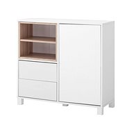 Danish Style Paker Chest of Drawers, 90cm, White/Oak - Chest of Drawers