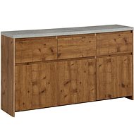 Mecan II. Danish Style Chest of Drawers, 150cm,Concrete/Oak - Chest of Drawers