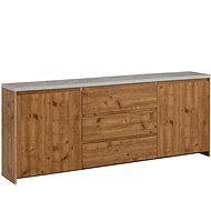 Danish Style Chest of Drawers Mecan, 200cm, Concrete/Oak - Chest of Drawers