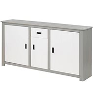 Danish Style Chest of drawers Ari, 158 cm, white / gray - Chest of Drawers