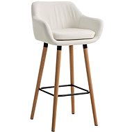Bar stool with wooden base Marina leather - Bar Stool