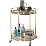 Brüxxi Serving Table Gabi, 75cm, Gold / Clear - Food Serving Trolley