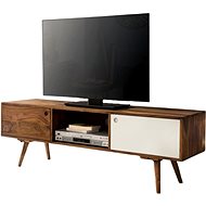 Brüxxi TV table with 2 doors Beet, 140 cm, Sheesham solid wood, white - TV Table