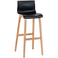 Bar stool with wooden base Luxor black - Bar Stool