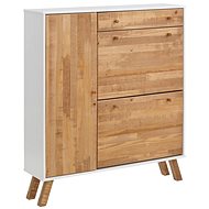Danish Style Rafell Shoe Rack, 110cm, White/Pine - Shoe Rack