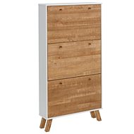 Danish Style Rafell Shoe Rack, 140cm, White/Pine - Shoe Rack