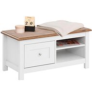 Danish Style Shoe Rack with Bench Keef, 90cm, White - Shoe Rack