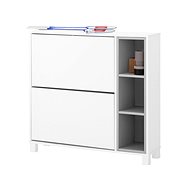 Danish Style Shoe Paker, 95cm, White/Grey - Shoe Rack