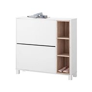 Danish Style Paker Shoe Rack, 95cm, White/Oak - Shoe Rack