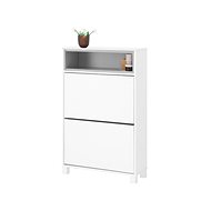 Danish Style Paker Shoe Rack, 110cm, White/Grey - Shoe Rack