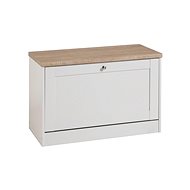 Danish Style Shoe Rack with Bench Hektor, 80cm, White - Shoe Rack