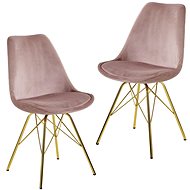 Brüxxi Jídelní židle Ruby (SET 2 ks), samet, růžová - Jídelní židle
