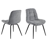 Design Scandinavia Jídelní židle Katja (SET 2ks), textil, šedá - Jídelní židle