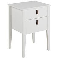 Bedside table with drawers Sabina, 48 cm, white - Night Stand