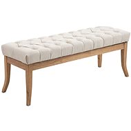 Faraoh Bench with Wooden Base, 120cm, Light Cream Base - Bench