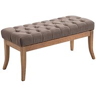Farao Bench with Wooden Base, 100cm, Light Base Taupe - Bench