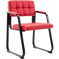 Conference chair with armrests Landet leather red - Conference Chair 