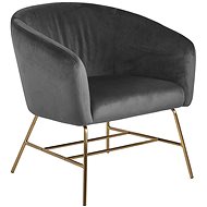 Rosina Armchair with Brass Base, Grey - Armchair
