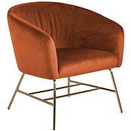 Rosina Armchair with Brass Base, Orange - Armchair