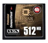 LEXAR Compact Flash 512MB 40x Write Acceleration - Memory Card