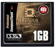 LEXAR Compact Flash 1GB 40x Write Acceleration - Memory Card