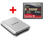 SanDisk Compact Flash 4GB Extreme IV 266x + CF Extreme FireWire čtečka - Memory Card