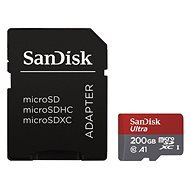 SanDisk MicroSDXC 200 GB Ultra Android Class 10 A1 UHS-I + SD Adapter - Memóriakártya